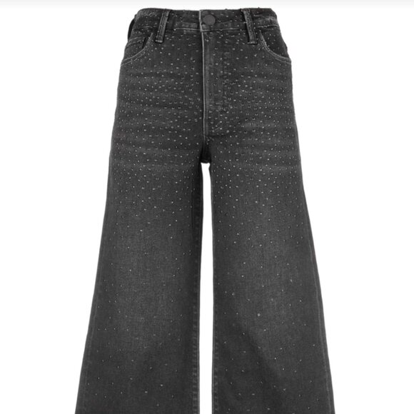 Kut from the Kloth Black Meg High Rise Fab Ab Wide Leg Illuminated Sparkle denim - Picture 6 of 8